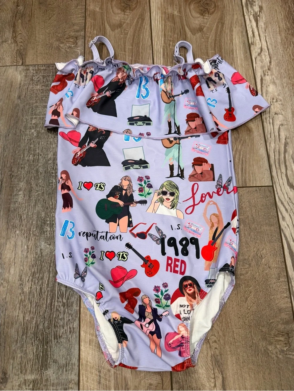 Auewiuny Taylor Swift Graphic One Piece Swimsuit Size 7-8